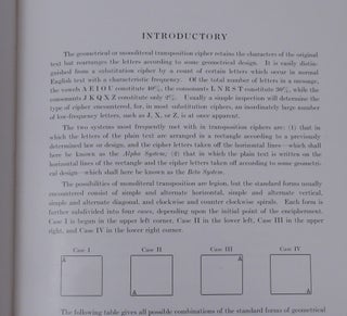 Riverbank Publications No. 19 Formulae for the Solution of Geometrical Transposition Ciphers