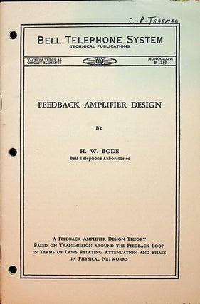 Item #27511 Relations Between Attenuation and Phase in Feedback Amplifier Design. Henrik W. Bode