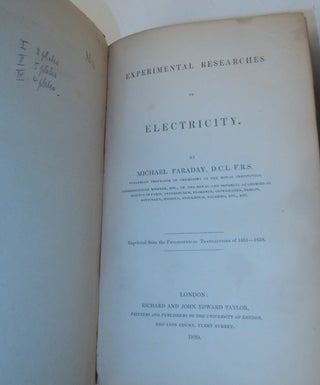 Experimental Researches in Electricity ... in Three Volumes [ HARRISON D. HORBLIT COPY ]