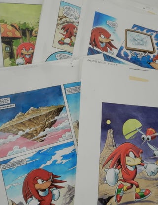 Item #27586 Archive of Original artwork for 1996 Knuckles (Sonic the Hedgehog) Knock-out Special....