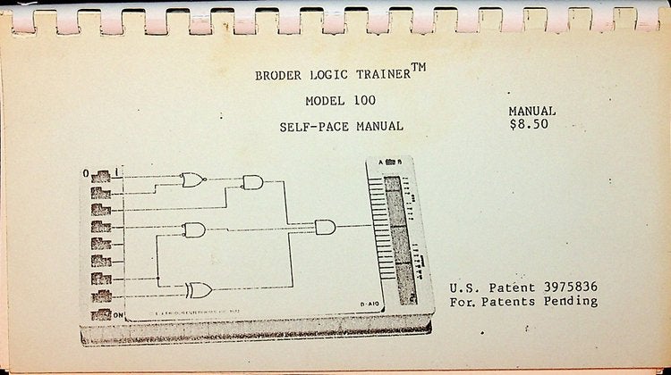 Item #27603 Broder Logic Trainer Model 100 Self-Pace Manual. Inc L. J. Broder Enterprises.