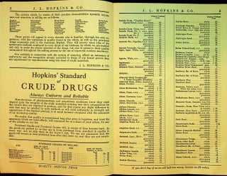 May 1926 Original Package Price list of Standardized Crude Drugs