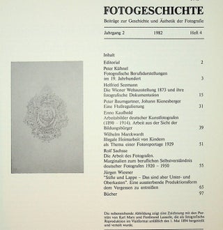 Fotogeschichte - Beiträge zur Geschichte und Ästhetik der Fotografie : Jahrgang 2 Heft 4 1982