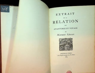 Item #27675 Extrait de la Relation des Avantures et Voyage. Mathieu Sâgean, Mathiew Sagean