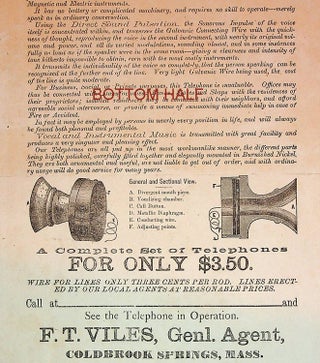 Item #27688 [ Advertising "broadside" ] No More Monopoly by the Bell Telephone Company ......