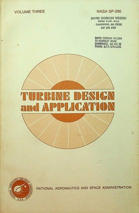 Item #27765 Turbine Design and Application NASA SP-290 Volume THREE. Arthur J. Glassman