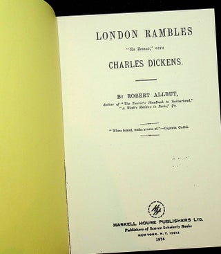 Item #27777 London Rambles "En ZigZag," with Charles Dickens. Robert Allbut