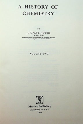 A History of Chemistry ... Volume Two