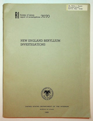 New England Beryllium Investigations (Report of Investigations / Bureau of Mines)