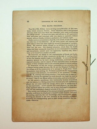 Anecdotes of the Blind; by Abram V. Courtney, himself totally blind. With a memoir of the Author, by himself.