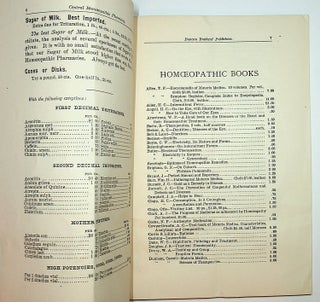 [ Homoeopathy ] Catalogue and Descriptive Price Current of Books, Medicines, and Physicians' Supplies of Every Description
