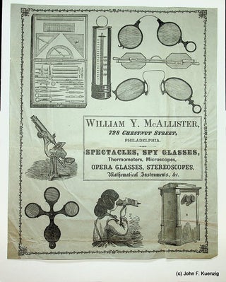 Item #27959 [ Advertising Broadside ] William Y. McAllister ... Spectacles, Spy Glasses,...