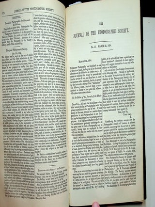 Journal of the Photographic Society of London, Volumes I and II