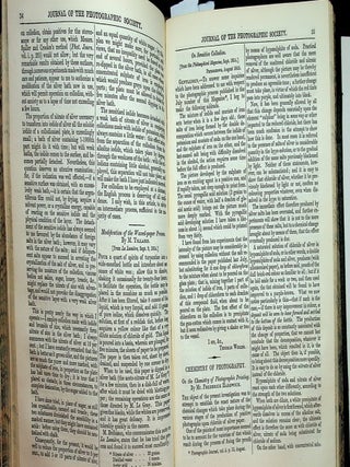 Journal of the Photographic Society of London, Volumes I and II