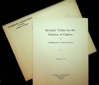 Item #28000 Riverbank Publications No. 18 Synoptic Tables for the Solution of Ciphers and a...