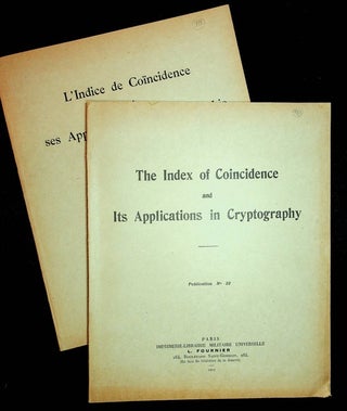 Item #28001 The Index of Coincidence and Its Applications in Cryptography : Publication No. 22...