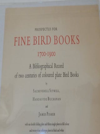 Prospectus for Fine Bird Books 1700-1900 A Bibliographical Record of two centuries of coloured plate Bird Books