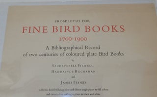 Prospectus for Fine Bird Books 1700-1900 A Bibliographical Record of two centuries of coloured plate Bird Books