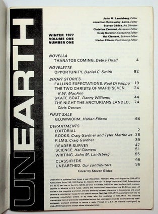 UNEARTH [ The Magazine of Science Fiction Discoveries ] Winter 1977 Volume One Number One