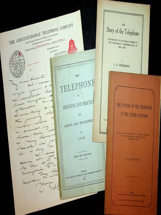 Item #28084 Collection of items (offprints, pamphlet, ALS) by early telephone historian and...