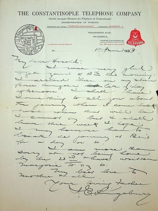 Collection of items (offprints, pamphlet, ALS) by early telephone historian and author John E. Kingsbury