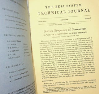 Surface Properties of Germanium IN The Bell System Technical Journal Volume XXXII Jan 1953, Number 1