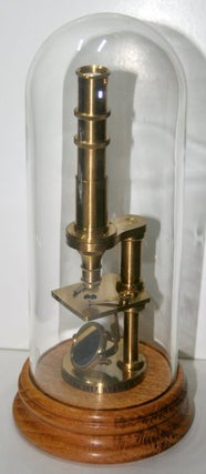 [ artifact, microscope ] Carl Zeiss Jena 1857 Stativ II model w/glass dome