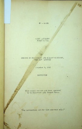 Item #28132 FM 4-188 : Coast Artillery Field Manual : Service of the Balloon and Balloon...