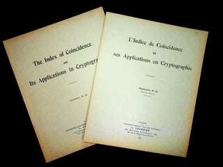 Item #28186 The Index of Coincidence and Its Applications in Cryptography : Publication No. 22...