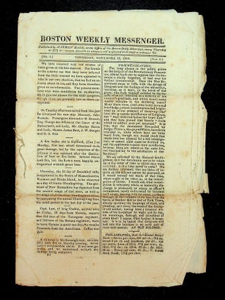 Twenty two issues of the Boston Weekly Messenger from 1818 and 1819