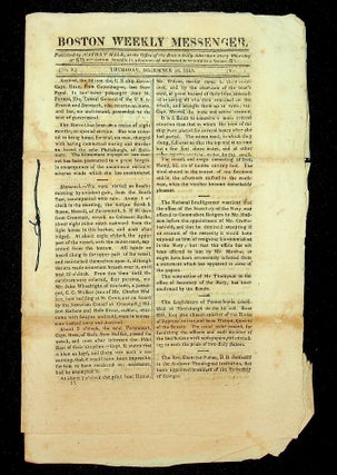 Twenty two issues of the Boston Weekly Messenger from 1818 and 1819