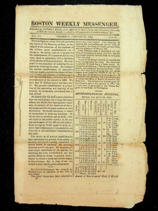 Twenty two issues of the Boston Weekly Messenger from 1818 and 1819