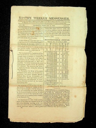 Twenty two issues of the Boston Weekly Messenger from 1818 and 1819