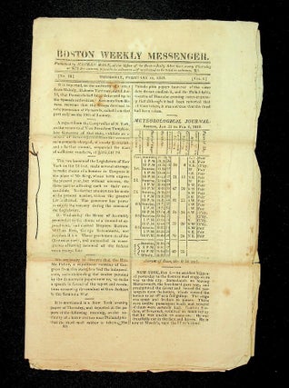 Twenty two issues of the Boston Weekly Messenger from 1818 and 1819