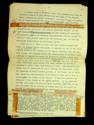 Original typescript for the introduction to Bergson's book "Duration and Simultaneity with reference to Einsteins Theory"