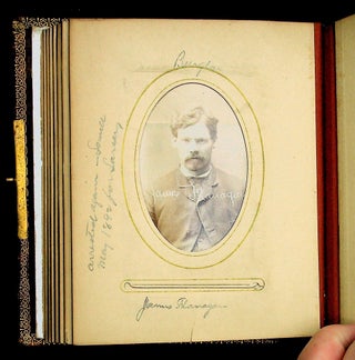 [ Photography, cdvs ] 1884/5 Mugshot album containing 47 mugshots of criminals and their details