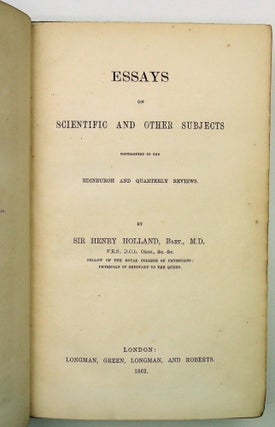 Item #28439 Essays on Scientific and Other Subjects Contributed to The Edinburgh and Quarterly...