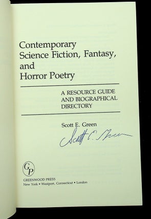 Item #28608 Contemporary Science Fiction, Fantasy, and Horror Poetry : A Resource Guide and...