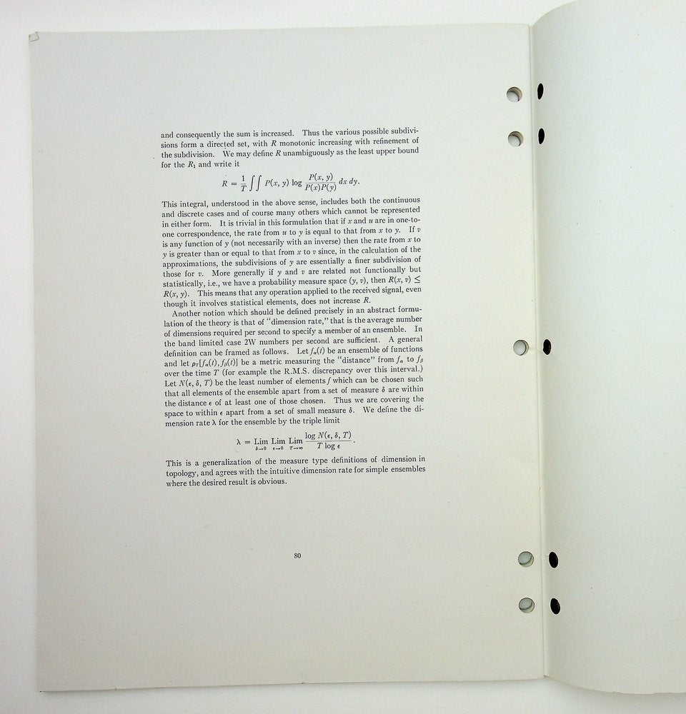 A Mathematical Theory of Communication Bell Monograph - SPECIAL COPY #1 ...