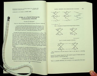 Item #28683 A Note on a Partial Ordering for Communication Channels [offprint]. Claude E....
