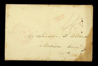 Item #28824 Stampless letter from Captain Osgood to Col Jonathan S. Wilcox 1837 - [Schooner...