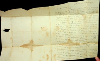 Stampless letter from Captain Osgood to Col Jonathan S. Wilcox 1837 - [Schooner Catherine Wilcox] in port for new mast on way to Mauritius