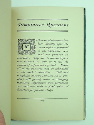 The Booklovers Reading Club Hand-book to accompany the Reading Course Entitled, Ramblings Among Art Centres