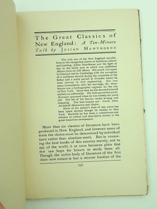 The Booklovers Reading Club Hand-book to accompany the Reading Course Entitled, Six New England Classics