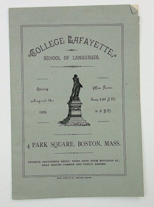 Item #28904 [Prospectus] College Lafayette, School of Languages. College Lafayette