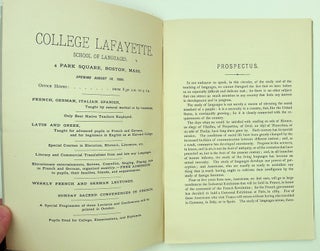 [Prospectus] College Lafayette, School of Languages