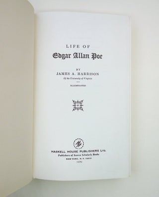 Item #28937 Life of Edgar Allan Poe. James A. Harrison, Edgar Allan Poe