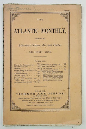 Item #28969 The ATLANTIC MONTHLY: A Magazine of Literature, Science, Art, and Politics: August,...
