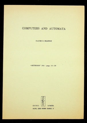 Item #28972 Computers and Automata [Methodos offprint]. Claude E. Shannon, Elwood