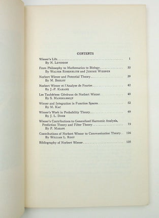 Bulletin of the American Mathematical Society Volume 72, No. 1, Part II : Norbert Wiener 1894-1964